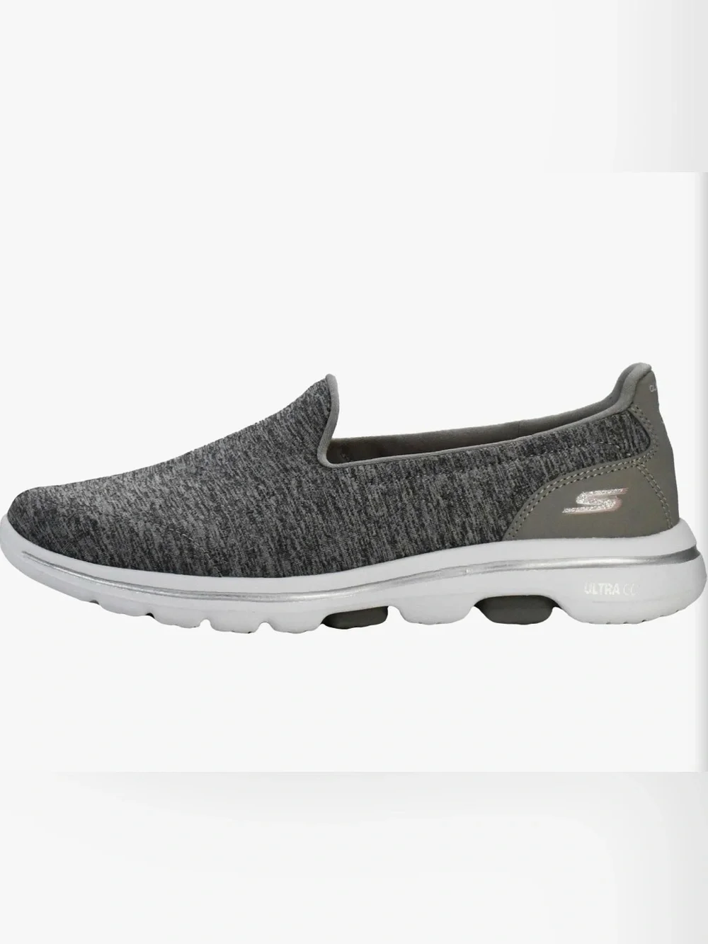 Skechers grey and white go walk 5 slip on sneaker